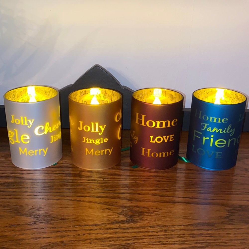 Set of Four Inspirational Flameless Candles - NIB